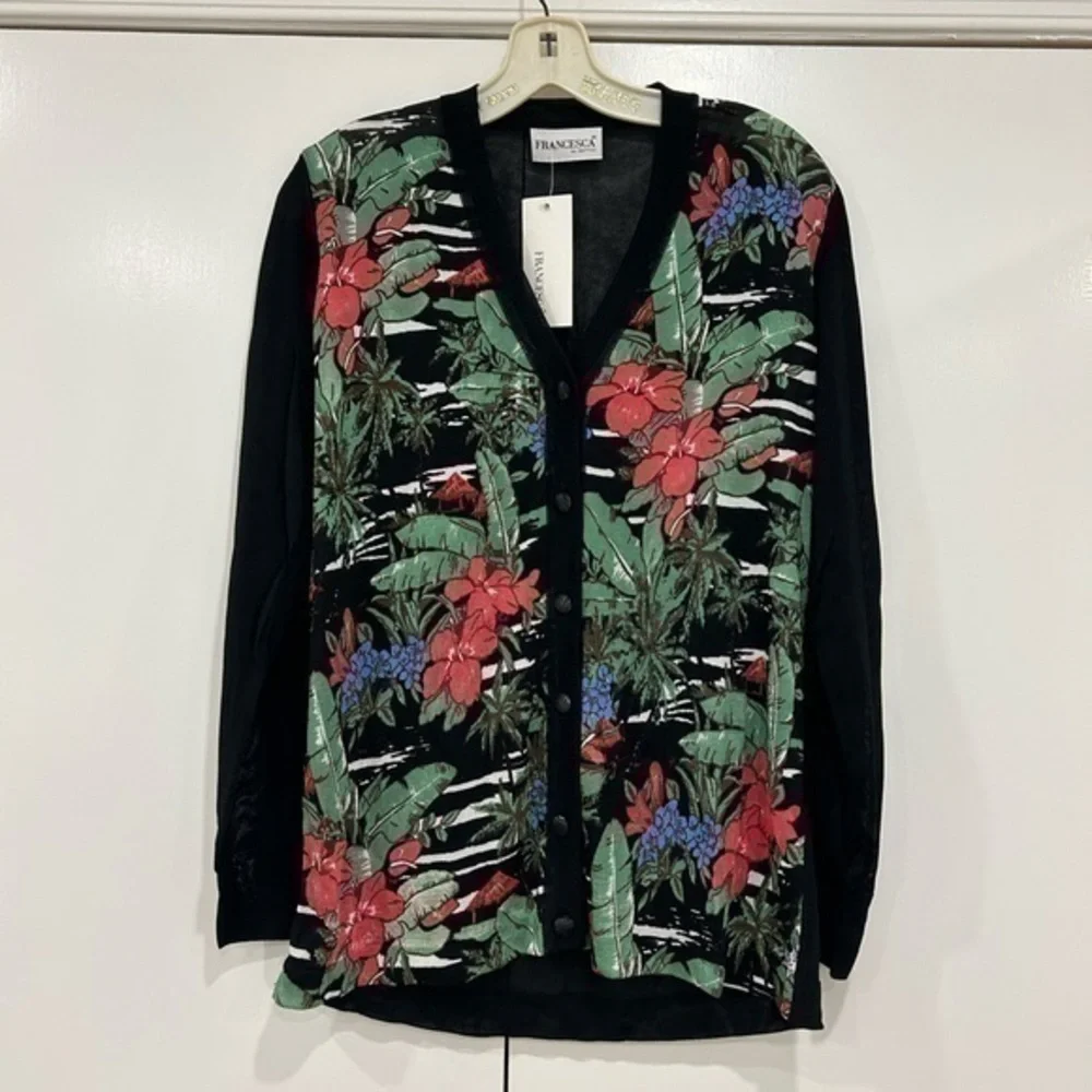 NWT! Floral Knit Sheer Cardigan Size Medium
